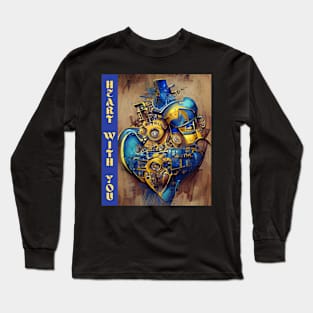 Heart with you, antiwar blue-yellow Long Sleeve T-Shirt